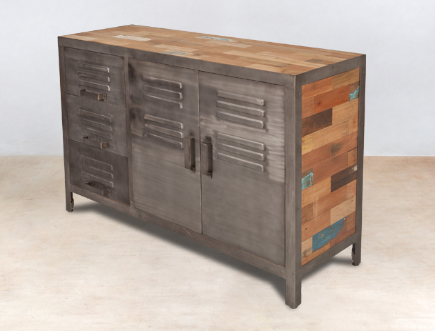 buffet-bois-recycles-bateaux-2portes-3tiroirs-details