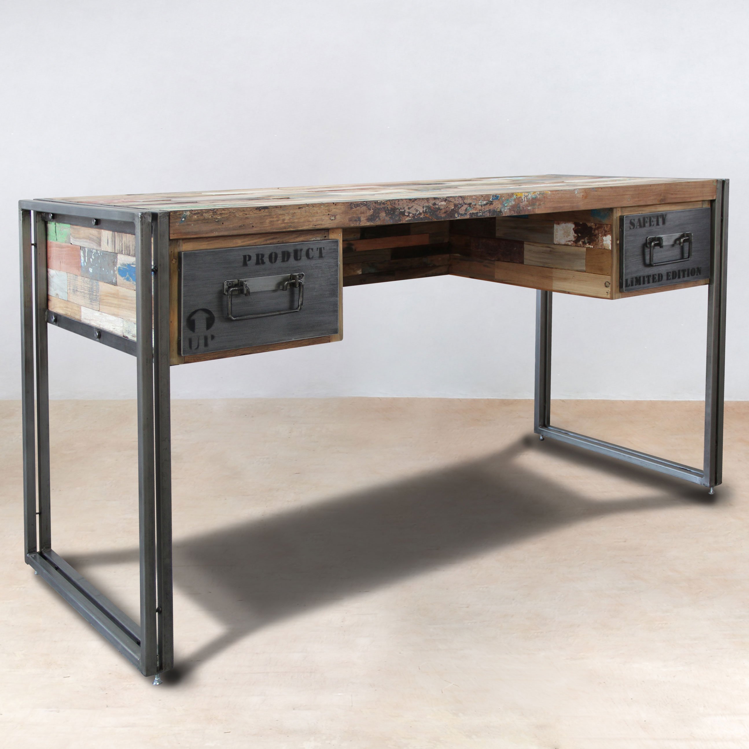 Bureau bois recycle bateaux 2 tiroirs.jpg