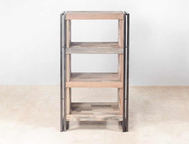 meuble de rangement 4 étagères en bois recyclé – détails meuble de rangement 4 étagères en bois recyclé - détails