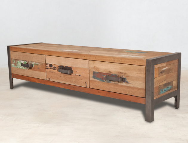 meuble-tv-3-tiroirs-bois-recycles-bateaux-details