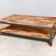 table basse 2 plateaux en bois recyclés INDUS 120cm - détails
