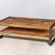 table basse 2 plateaux en bois recyclés de bateaux - 120x70cm - détails