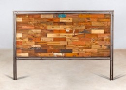 tête de lit en bois recyclé de bateaux 160cm - détails