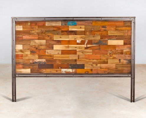 tête de lit en bois recyclé de bateaux 160cm - détails